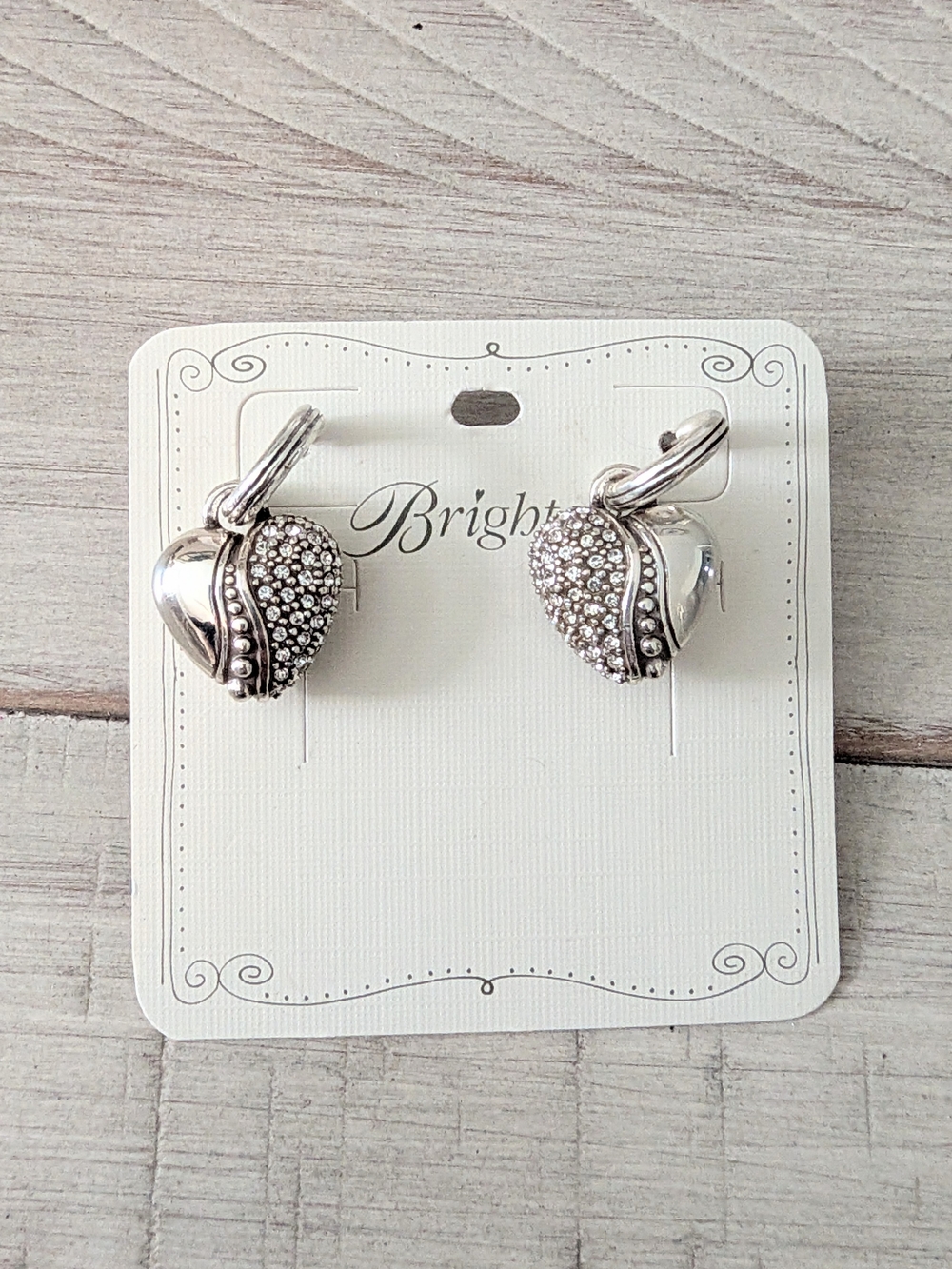 Brighton "La Vie En Rose" Heart Post Hoop Earrings